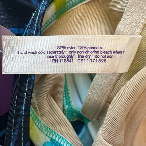 NEW Cacique Womens 38DD Tankini Swim Top Multicolor Ocean Print - Picture 7 of 10